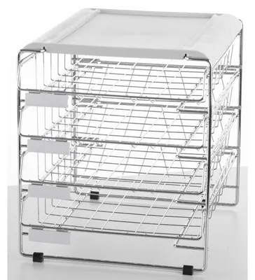 Produktbild von Briefablage-Gestell 4 Körbe Längsformat B4 chrom