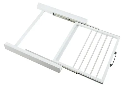 Produktbild von Waschmaschinen Trockner Stapelrahmen - Stapelkit mit Ausziehbarer Ablage - Verstellbar 55–89 cm - Platzsparend - Für Zuhause
