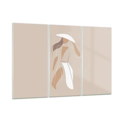 Produktbild von Bilder auf glas - 3 Teile - Minimalismus Frau Buntstift - 165x110cm - Glasbilder - Wandbilder - Bilder - Wanddekoration aus Glas - Glas Bilder - Wandbild auf Glas - GCE165x110-4603