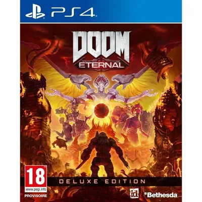Zdjęcie produktu dla ZeniMax Media DOOM Eternal Deluxe, PS4, PlayStation 4, Tryb multiplayer, od 17 lat, Do pobrania