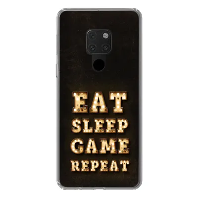 Produktbild von MuchoWow® Handyhülle Schutzhülle Hülle für Huawei P40 Lite Spiele - Spiele - Zitate - Sprichwörter - Eat sleep game repeat Silikon Softcase Handy Hülle - Handy