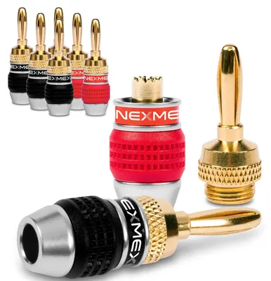 Produktbild von Bananenstecker für Lautsprecherkabel 8x Stecker NEXMEX Vergoldet Steckverbinder