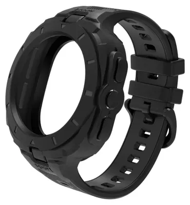 Image de Bracelet pour montre connectée - Samsung Galaxy Watch 8 40 mm - En silicone - Coque de protection en TPU - Noir