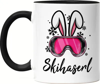 Produktbild von Skihaserl Tasse Schwarz Apres Ski Skihase Skifahren Lustig Skilehrerin Winterurlaub Skiurlaub