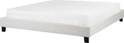 Zdjęcie produktu dla BELIANI Łóżko jasnoszare tapicerowane 180 x 200 cm dwuosobowe ze stelażem bez zagłówka