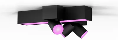 Produktbild von Philips Hue White and Color ambiance Hue Centris Cross 3er-Spot Deckenleuchte, Bluetooth/Zigbee, Schwarz, LED, Metall, Multi, 2000 K