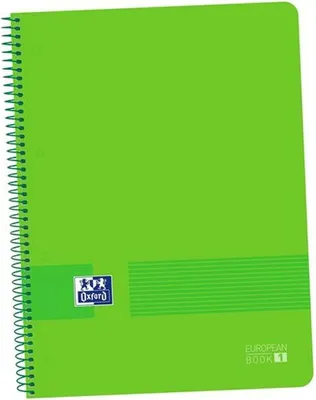 Produktbild von Oxford live&go notebook europeanbook 1 spiral 80h 5x5 t/Kunststoff t/Kunststoff a4+ blau grün -5u-
