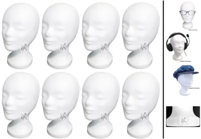 Produktbild von 8 x FP Styroporkopf Standard OL - !! ohne Loch im Boden (weiss)