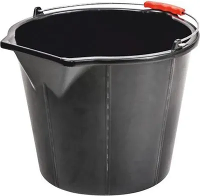 Immagine prodotto di Secchio ReCycled STRONG 15 litri, da costruzione, con beccuccio, extra resistente, manico in plastica, nero