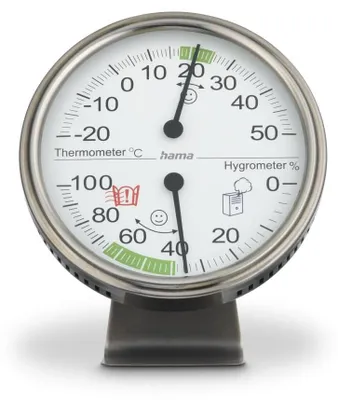 Image de Hama Thermometer und Hygrometer Tahiti, Ø 11 cm, Silber (00222207)