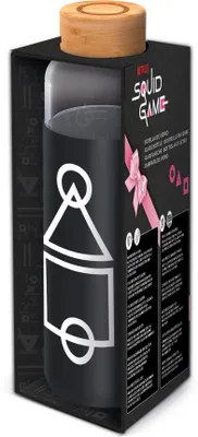 Obrázok produktu pre Sklenená fľaša s puzdrom 585 ml, Squid Games