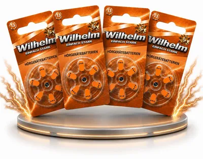 Produktbild von 24  x WILHELM Hörgerätebatterien Typ 13 orange Hörgerätbatterie PR48 ZL2  1,4/1,45 V
