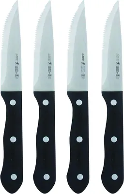 Imagen del producto de Juego de 4 cuchillos para carne, acero inoxidable, color