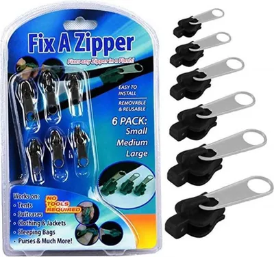 Produktbild von Clip-on-Reißverschlussschieber, Reißverschluss-Reparaturset für Kleidung, Taschen, Jacken, Zelte und Gepäck