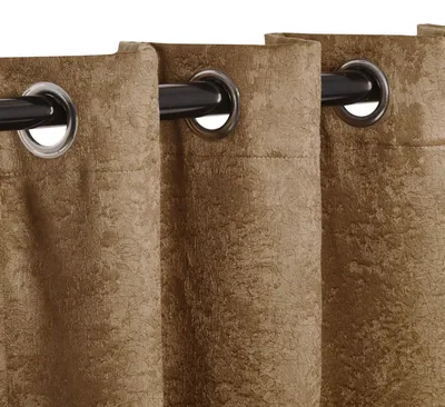 Verdunkelungsvorhang Set 2 Paneele 107x160 cm Braun Ösen