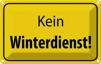 Produktbild von vianmo Blechschild 12x18 cm kein Winterdienst Warn Warnschild Hinweisschild Sicherheit Vorsicht