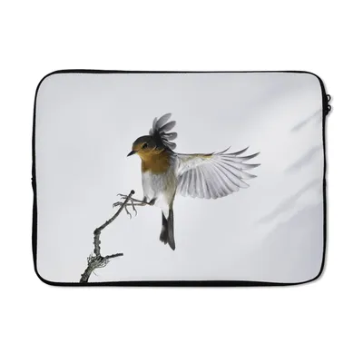 Produktbild von MuchoWow® Laptop Hülle 14 ZollRobin - Zweig - Tiere Laptoptasche - Laptoptasche - Stoßsicher - Schutzhaube