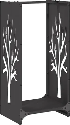 Produktbild von Brennholzregal Schwarz 40x30x80 cm Kaltgewalzter Stahl