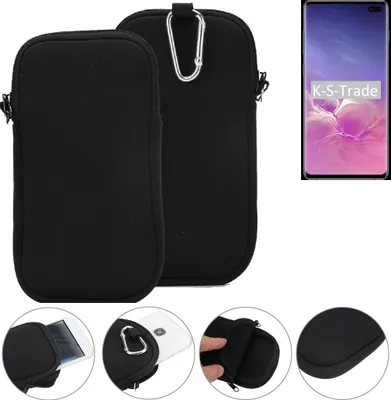 Produktbild von K-S-Trade Neopren-Hülle Handyhülle kompatibel mit Samsung Galaxy S10+ (DUOS) Schutzhülle Neoprenhülle Sleeve Schutz-Hülle Gürtel Tasche Case