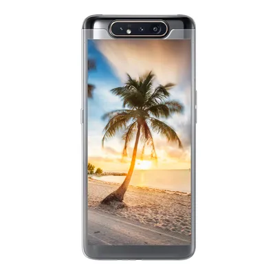 Produktbild von MuchoWow® Handyhülle Schutzhülle Hülle für Samsung Galaxy A80 Sonnenuntergang - Strand - Palme Silikon Softcase Handy Hülle - Schutzdeckel
