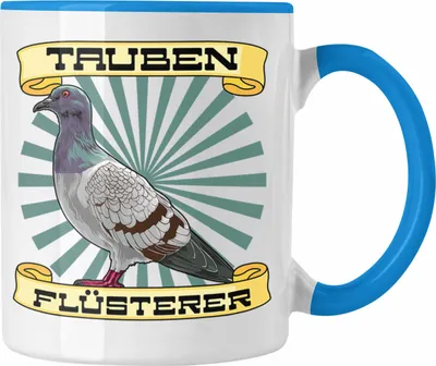 Produktbild von Trendation - Tauben Geschenkidee Taubenflüsterer Tasse mit Spruch für Taubenbesitzer Geschenk Taubenzüchter (Blau)