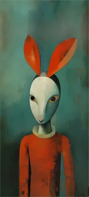 Produktbild von Türtapete Türposter Das Hasenporträt - Größe: 93 x 205 cm