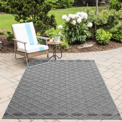 Image de Ayyildiz | Tapis d'extérieur Patara - 80 cm x 150 cm - Gris - Durable et élégant - Anti-salissures