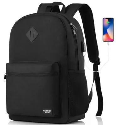 Immagine prodotto di Zaino per laptop da 17,3 pollici, colore nero, con porta di ricarica USB, impermeabile