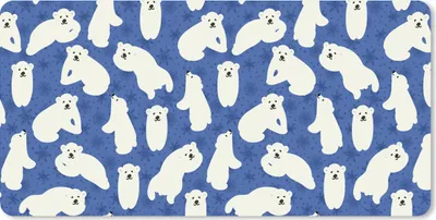 Produktbild von MuchoWow® Mauspad Mousepad Schnee - Eisbär - Tiere - Winter - Muster 60x30 cm - Mousepads - Maus Mat - Pad - Mausunterlage - Nachhaltig