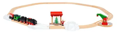 Image de BRIO Set de Noël locomotive à vapeur à pile, 26 pièces, train, locomotive, chemin de fer en bois, 63601400