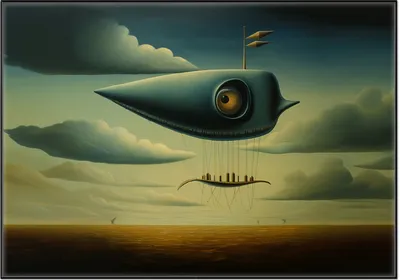 Produktbild von Wallario Wandbild Himmelsfahrer, Größe: 70,30 x 100,30 cm, Poster mit schwarzem Aluminiumrahmen