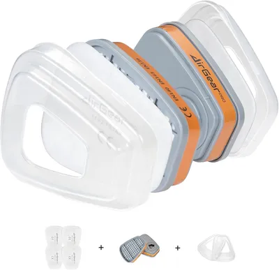 Imagen del producto de Filtro A1P2 para mascarilla respiratoria reutilizable, filtro para polvo y gases, 2 unidades, ideal para trabajos de pintura