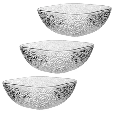 Productafbeelding van Glazen schalen voor salade, fruit en snacks - set van 3 - 20 cm - Transparant glas