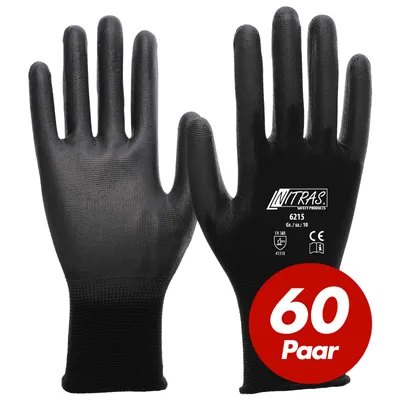 Produktbild von NITRAS 6215 Nylon Strickhandschuh, Schutzhandschuhe, Gartenhandschuhe - 60 Paar Größe:10