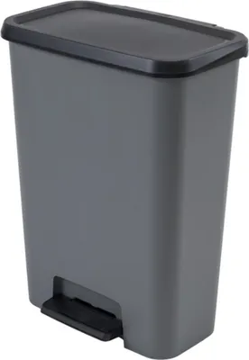 Immagine prodotto di Cestino Curver COMPATTA BIN, 50 litri, 29.4x49.6x62 cm, nero/grigio, per rifiuti, con pedale