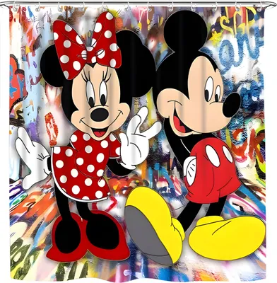 Productafbeelding van Design multifunctionele gordijnpanelen, 180x180 cm - Mickey en Minnie / Graffiti