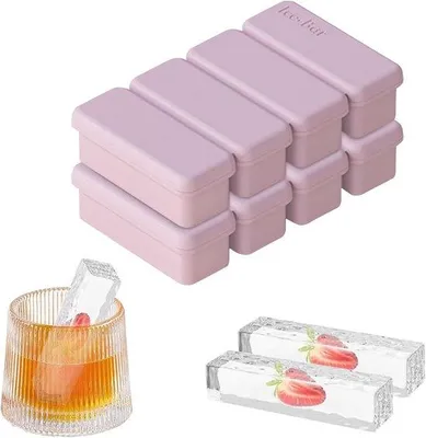 Produktbild von Famanu Silikon-Eiswürfelformen mit Deckel für den Gefrierschrank - Ideal für Cocktails und Getränke
