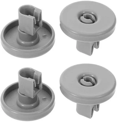 Image de Accessoires pour lave-vaisselle, lot de 4 : roulettes en plastique, support inférieur, disque inférieur. Facile à installer. Roulettes pour lave-linge
