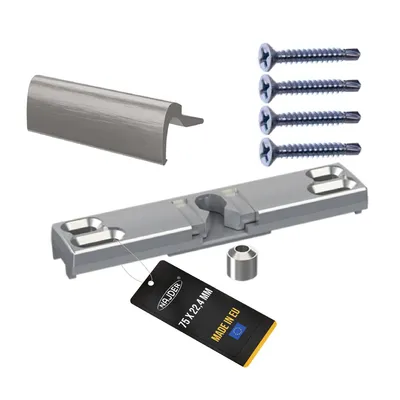 Produktbild von NAJDER Balkongriff mit Fester Verriegelung, Korrosionsbeständig, Eloxiert, mit Aluminium, mit Befestigungsschrauben, Set,  (Farbe: INOX)