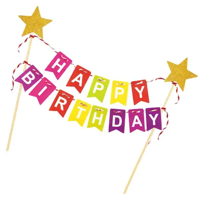 Tortenaufsatz Happy Birthday, Regenbogen, für Kindergeburtstag