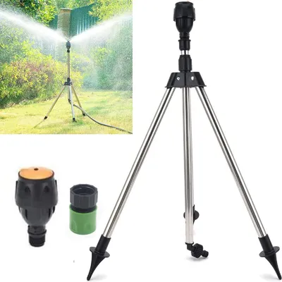 Image de Arroseur rotatif sur trépied, 360 degrés d'arrosage automatique rotatif, système d'arrosage télescopique sur trépied pour l'arrosage de jardin, cour, pelouse, grande surface (trépied)