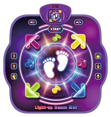 Produktbild von OKWISH Musikspielzeuge, Tanzmatte Kinder mit LED Lichtpfeilen, Musik Tanzspiel Matte, Interaktive Tanzfläche, Rhythmus Spielzeug, Bewegungsspiel, Lernspiel, Fitness Spiel, Geschenk für Jungen & Mädchen