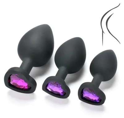 Productafbeelding van Zwarte Siliconen Accessoire Set - Elegante Edelsteen Decoratie