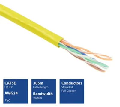 Obrázok produktu pre ACT 305m Cat5E Cable, 305 m, Žltá