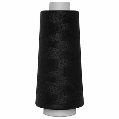 A black spool of thread on a white background.