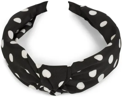 Produktbild von styleBREAKER Damen Haarreif mit Punkten & Knoten | breiter Retro Haarreifen (5 cm) im 50er Jahre Rockabilly Style | flexibler Polka Dot Kopfschmuck für Party & Alltag