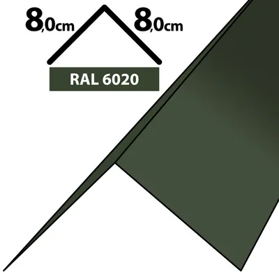 Produktbild von 2m Winkelblech Kantblech Kante Blechwinkel pulverbeschichtetes 0,5mm Zuschnitt 16cm RAL-6020 Chromooxidgrün