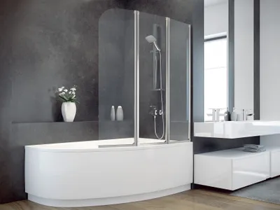 Produktbild von BADLAND Duschabtrennung 3-teilig Ambition III 123,5x139cm 4mm Glas Gehärtetes Transparentes Glas