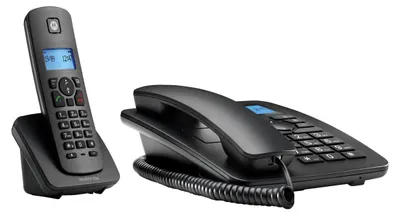 Zdjęcie produktu dla Motorola C4201, Telefon analogowy/DECT, Przewodowy i bezprzewodowy zestaw słuchawkowy, Nazwa i identyfikacja dzwoniącego, Czarny