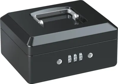 Produktbild von BASI - Geldkassette M - Schwarz - mit 3-stellige Zahlenkombination - 2101-0200-1100